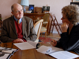 Kean interviews French Major General Denis Letty at his home outside Paris