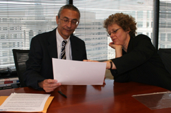 Kean in a meeting with John Podesta at the Center for American Progress in 2008